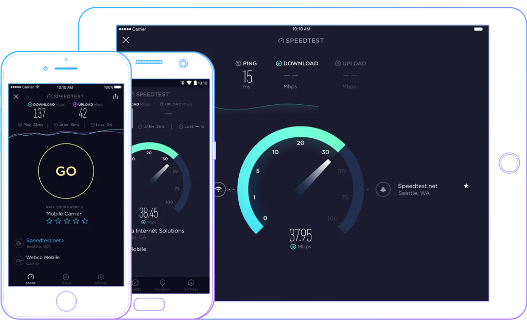 Internet sebességének mérése a Speedtesttel